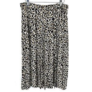 J.Crew women’s leopard animal print pleated knee hight skirt